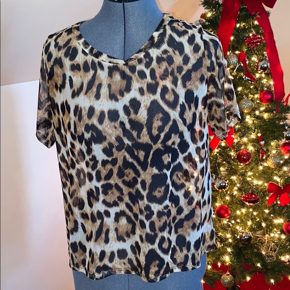 Sheer Leopard Print TShirt - Picture 2 of 5